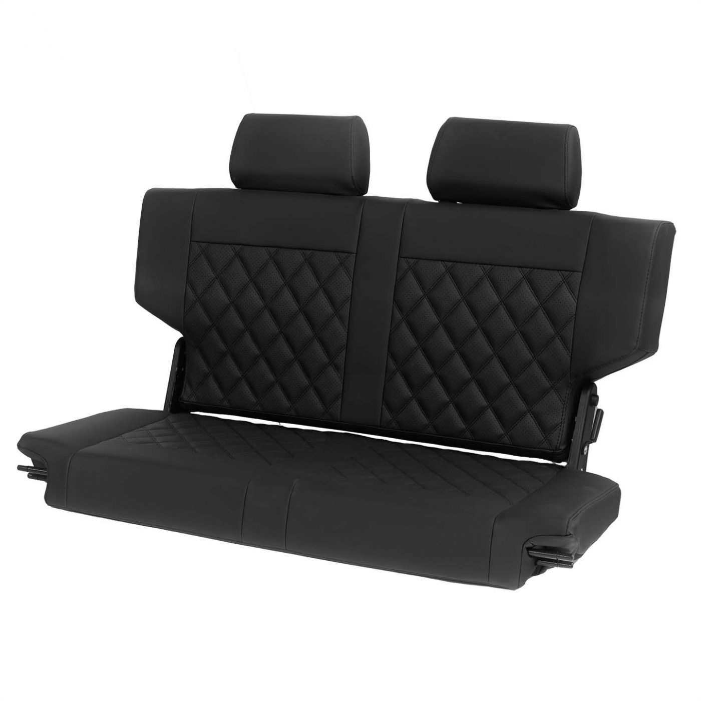 Caballo Classic Seats Kit | Front Buckets & Rear Bench | Rich Black | Diamond Stitch