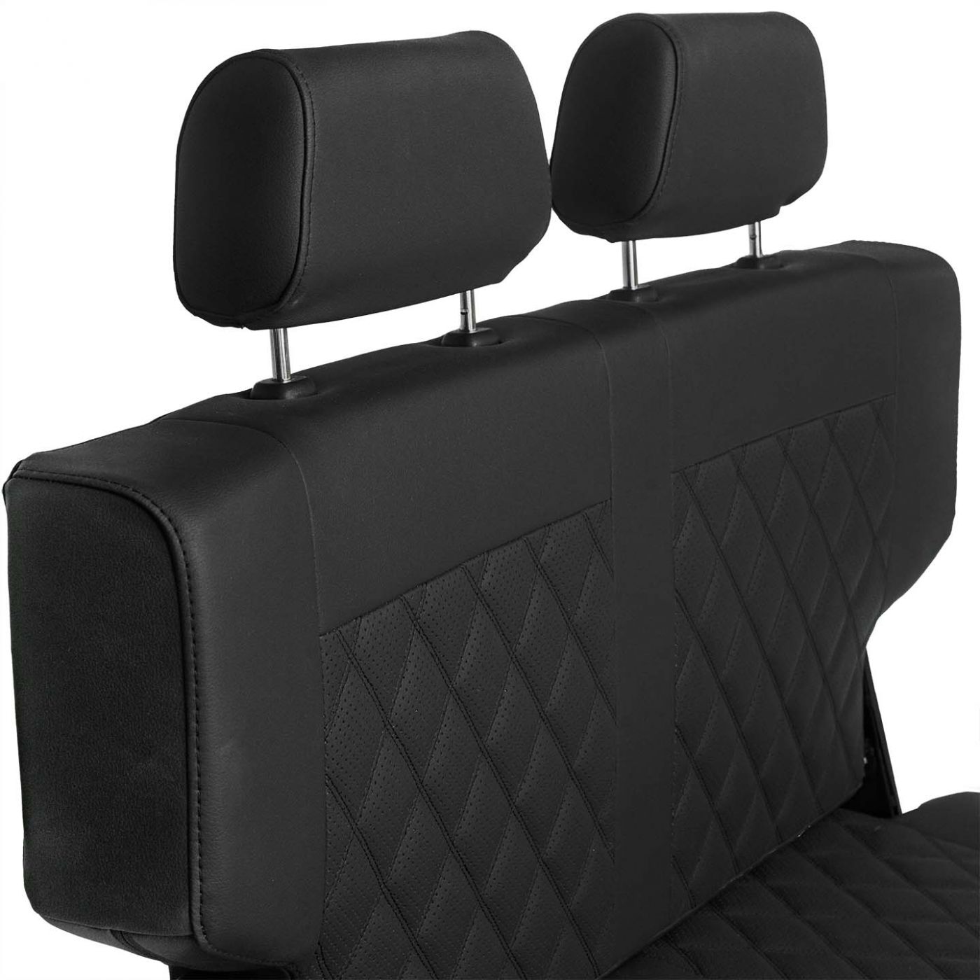 Caballo Classic Seats Kit | Front Buckets & Rear Bench | Rich Black | Diamond Stitch