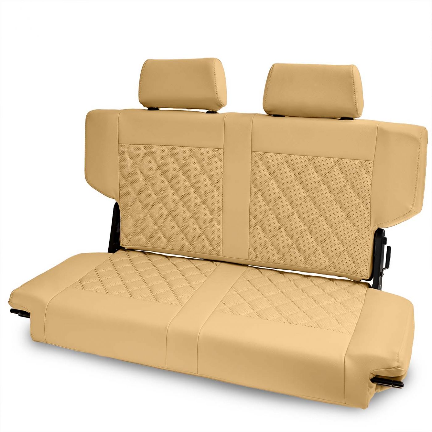Caballo Fold & Tumble Rear Bench Seat | Cashew | Diamond Stitch