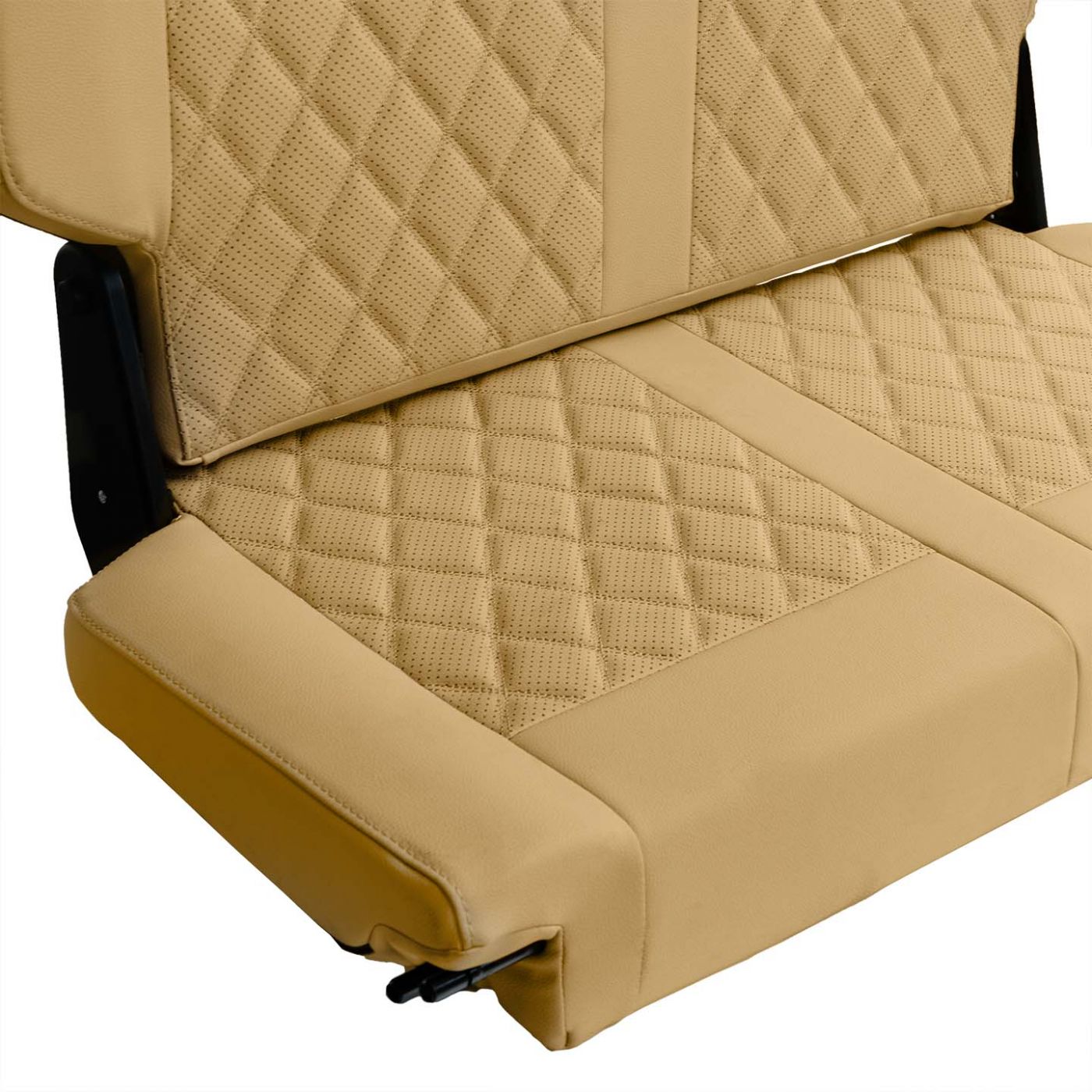 Caballo Fold & Tumble Rear Bench Seat | Cashew | Diamond Stitch