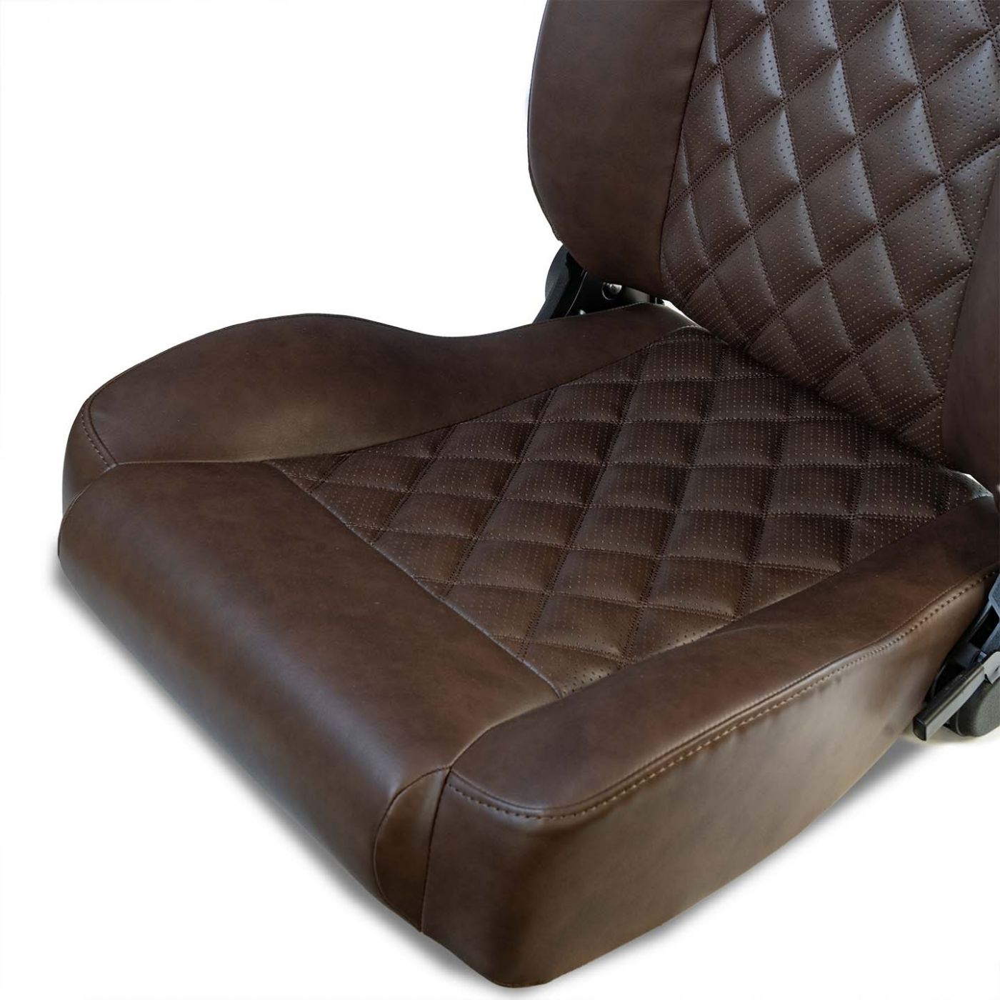 Caballo Classic Seats Kit | Front Buckets & Rear Bench | Dark Saddle | Diamond Stitch