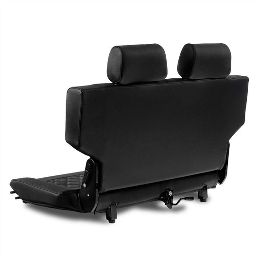 Fold & Tumble Rear Bench Seat | Rich Black | Diamond Stitch