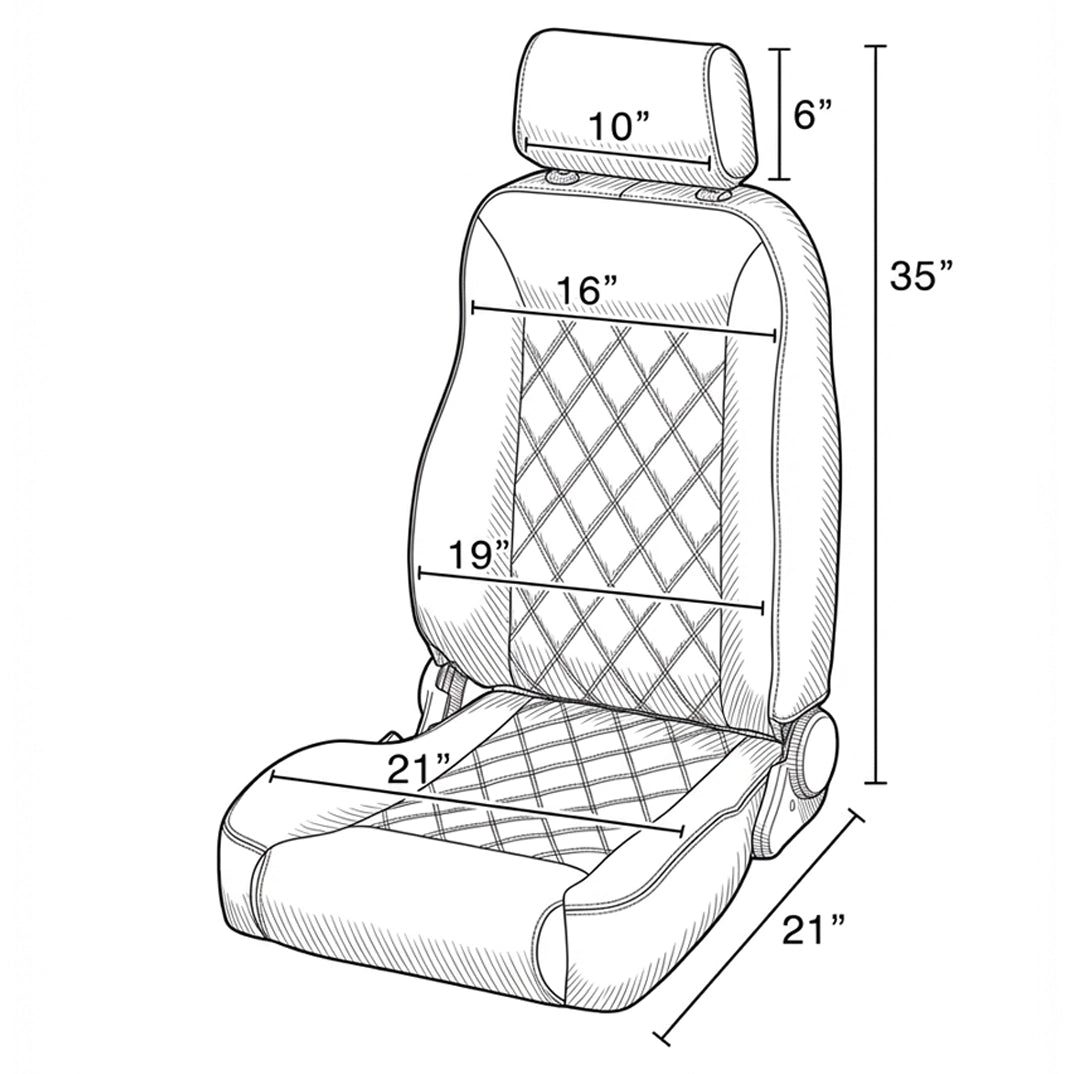 Caballo Classic Bucket Seats | Whiskey | Diamond Stitch
