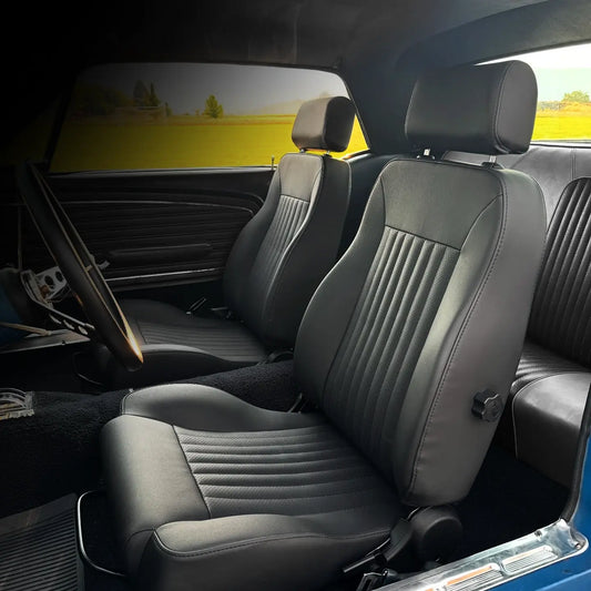 Heated Front Bucket Seats | 65–70 Ford Mustang | Vertical Pleats