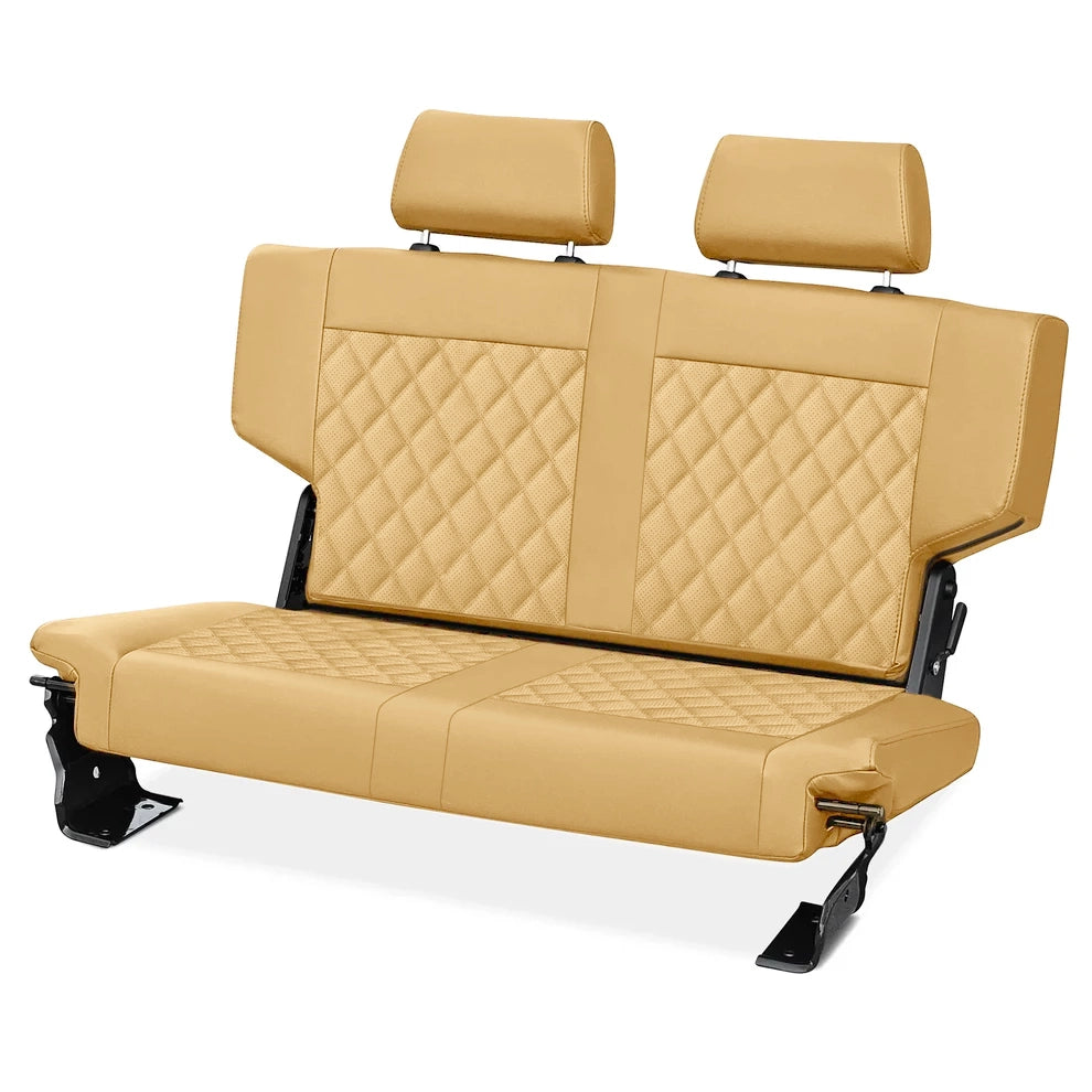 Caballo Fold & Tumble Rear Bench Seat | Cashew | Diamond Stitch