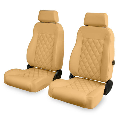 Caballo Classic Seats Kit | Front Buckets & Rear Bench | Cashew | Diamond Stitch