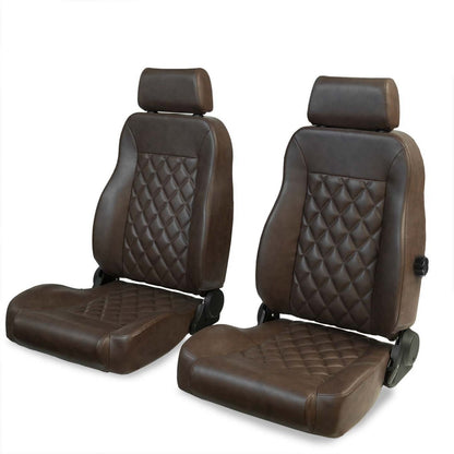 Caballo Classic Bucket Seats | Dark Saddle | Diamond Stitch