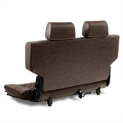 Caballo Fold & Tumble Rear Bench Seat | Dark Saddle | Diamond Stitch