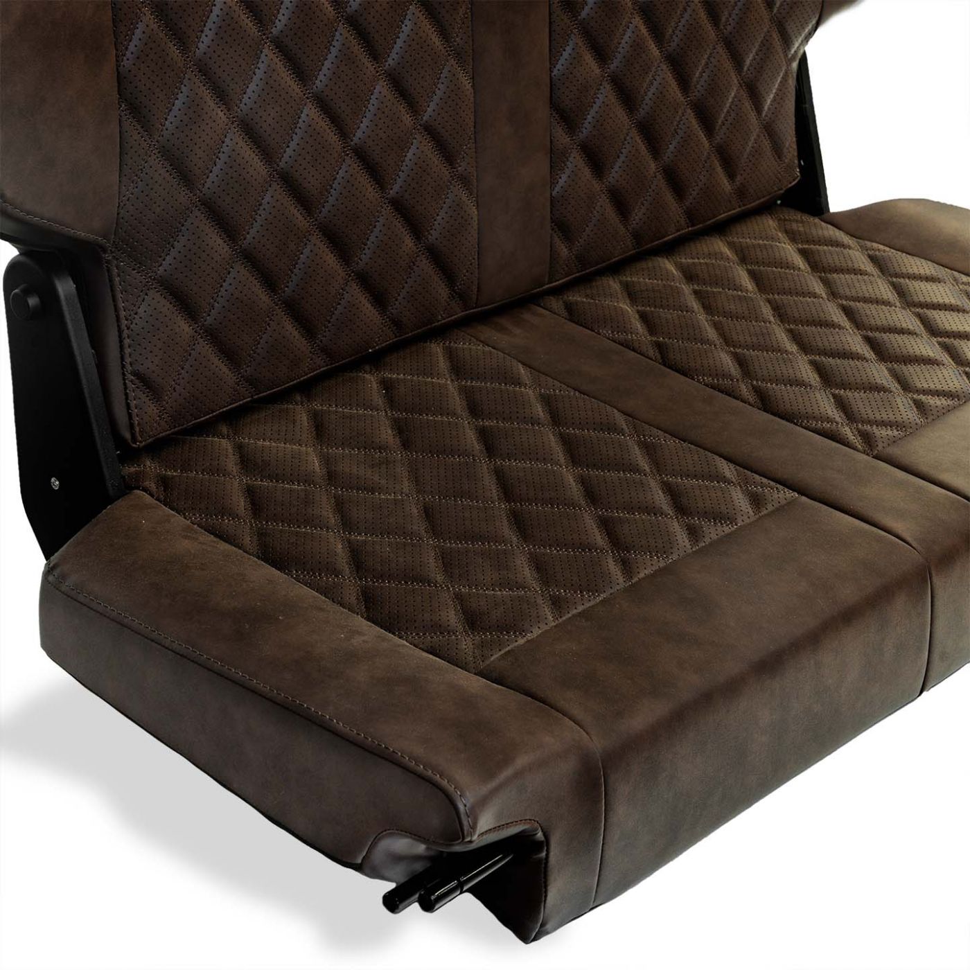 Caballo Fold & Tumble Rear Bench Seat | Dark Saddle | Diamond Stitch