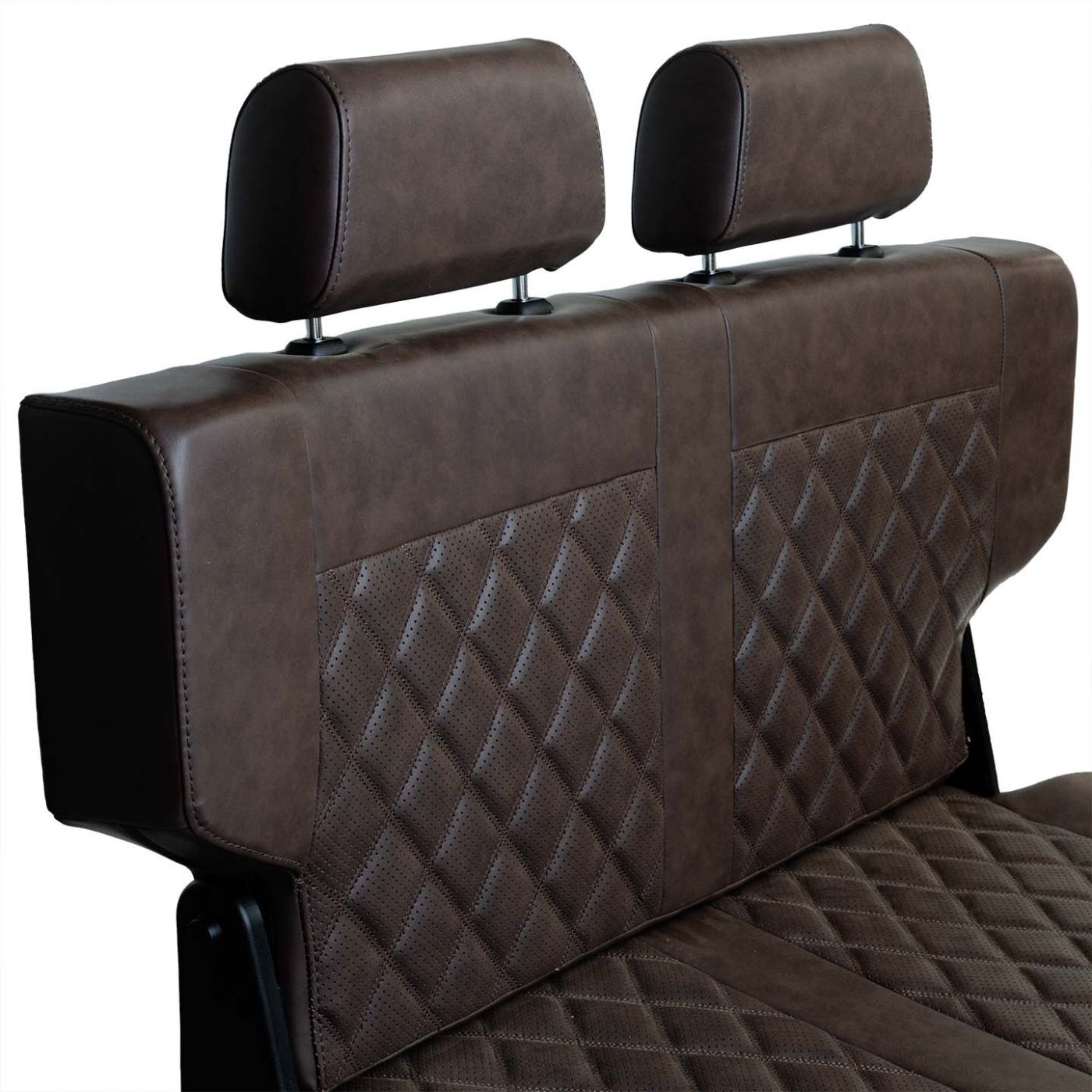 Caballo Fold & Tumble Rear Bench Seat | Dark Saddle | Diamond Stitch