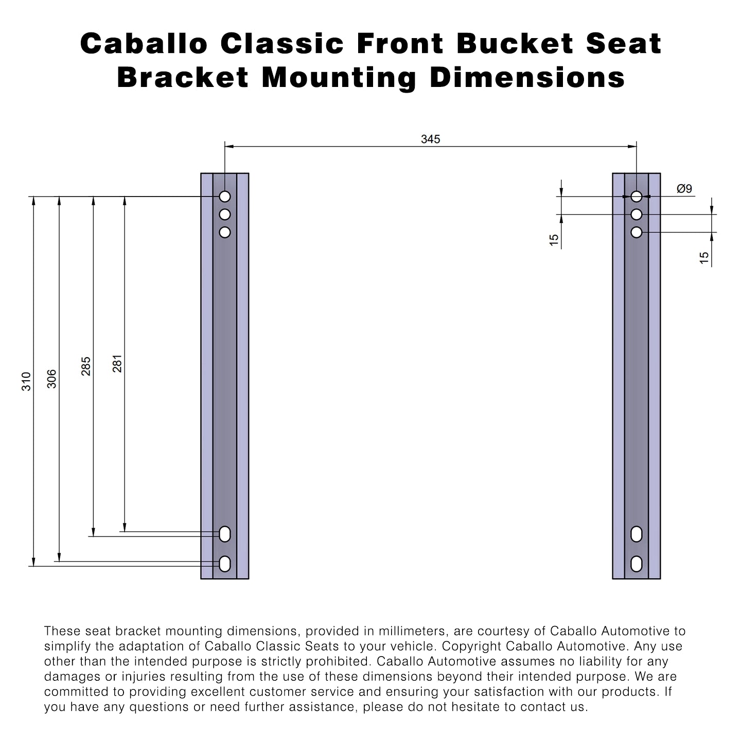 Caballo Classic Bucket Seats | Dark Saddle | Diamond Stitch