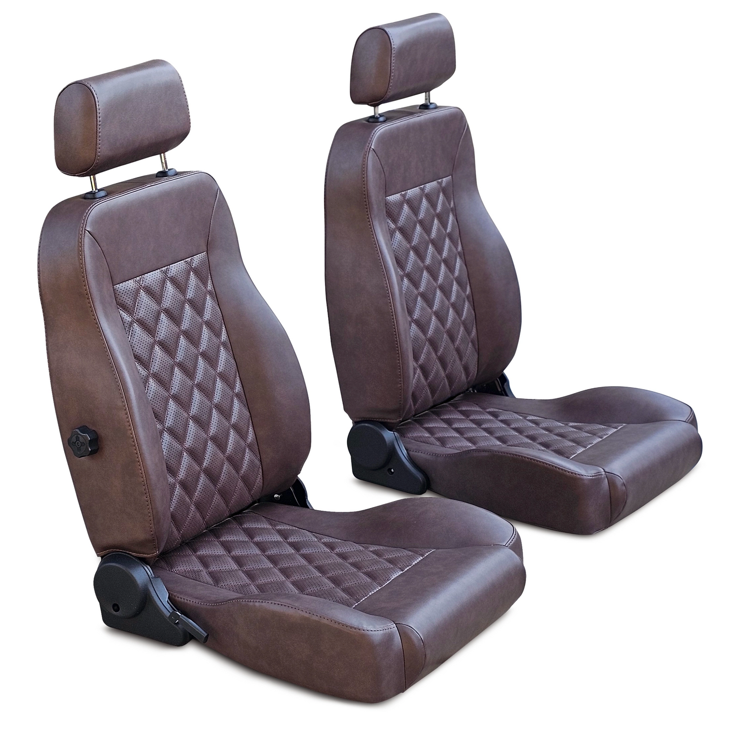 Caballo Classic Bucket Seats | Dark Saddle | Diamond Stitch