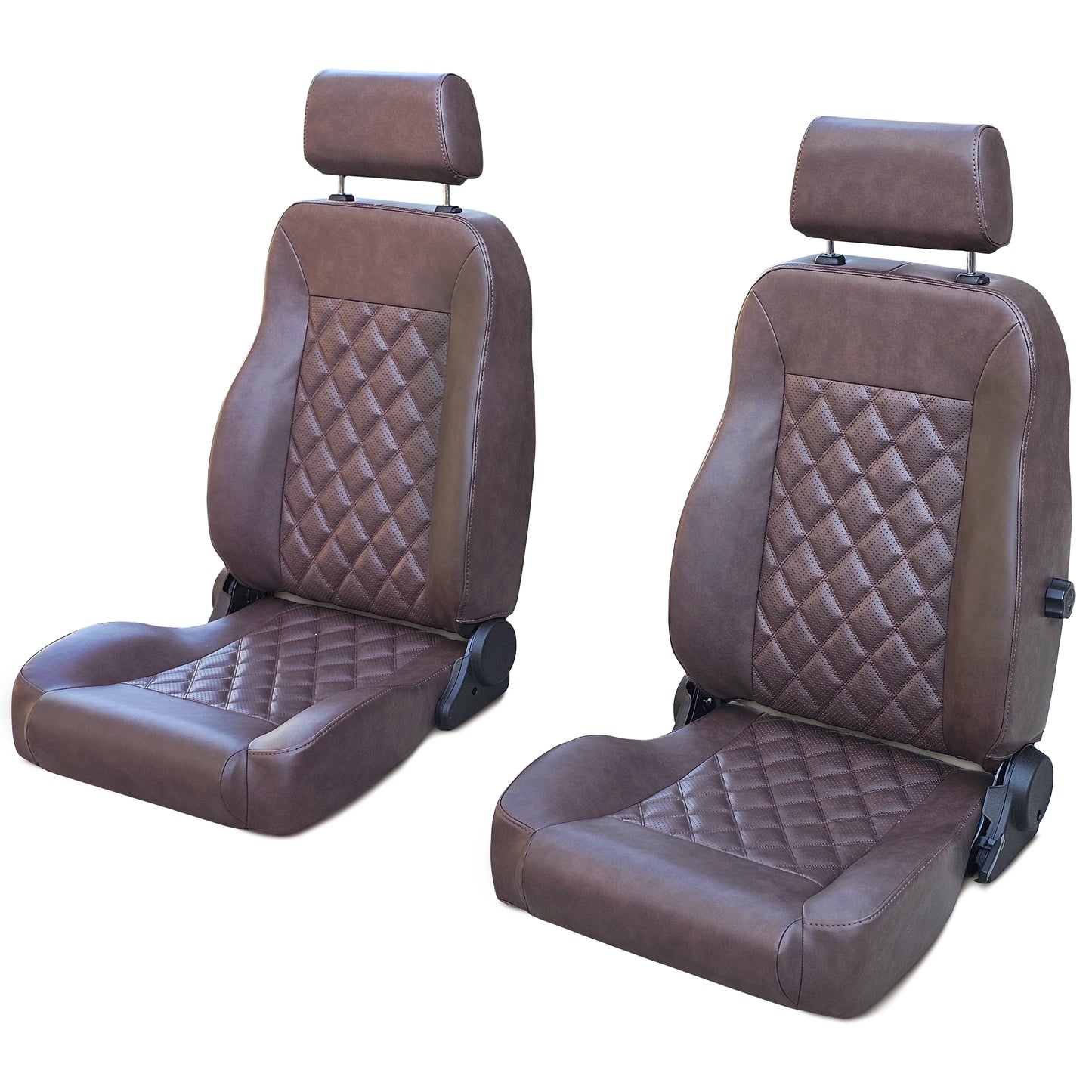 Caballo Classic Bucket Seats | Dark Saddle | Diamond Stitch