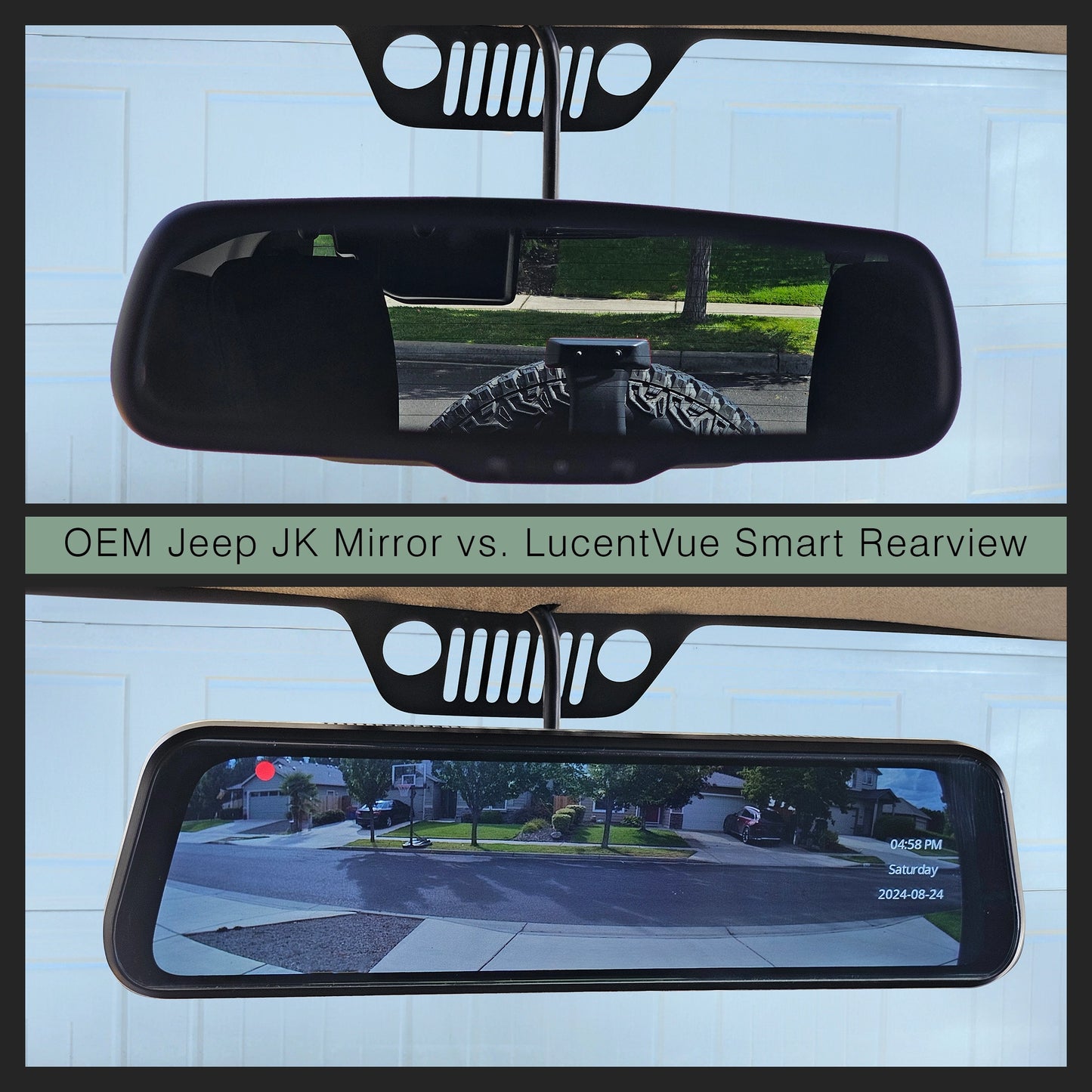 LucentVue 4K Smart Rearview Mirror Dashcam with License Plate Camera Mount