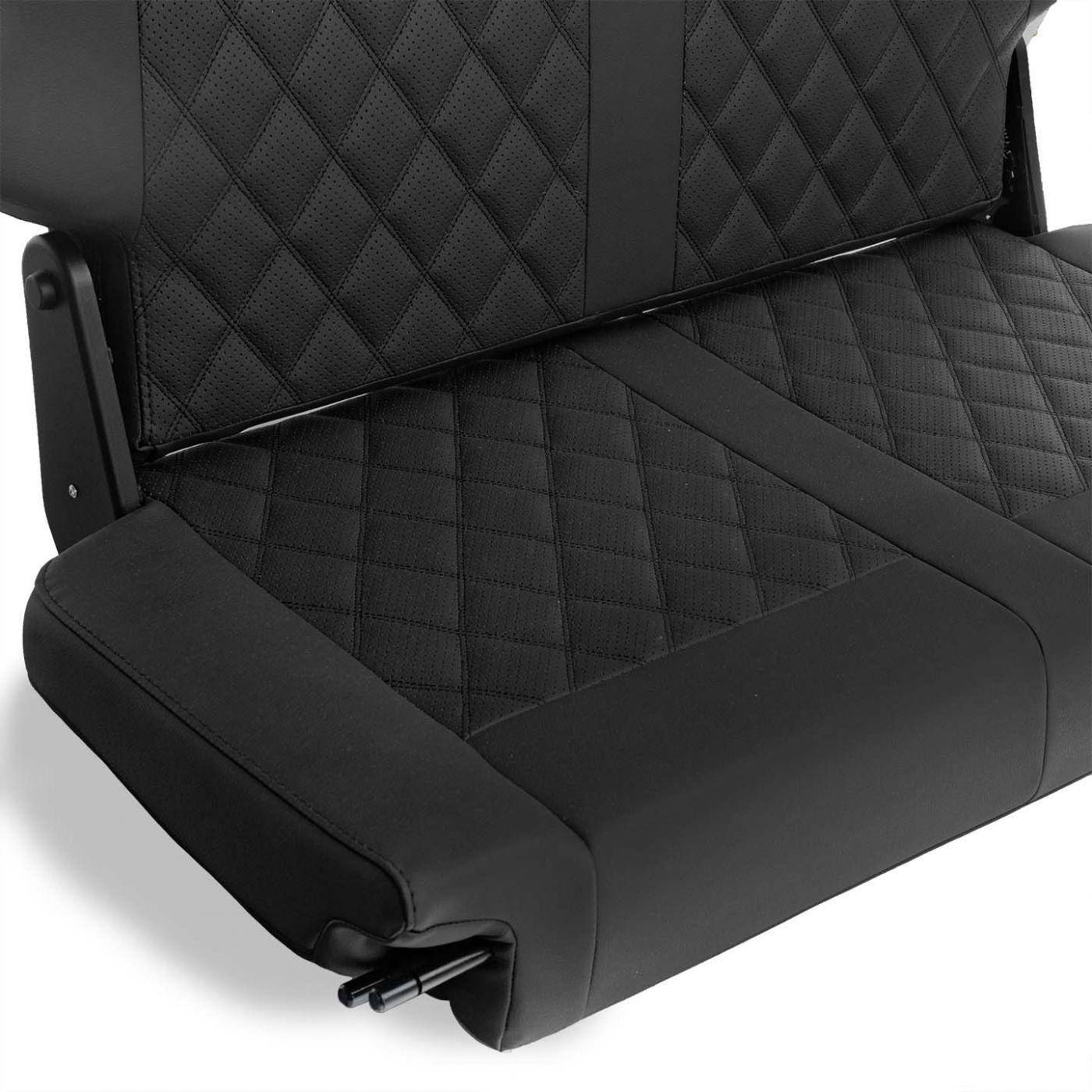 Caballo Fold & Tumble Rear Bench Seat | Rich Black | Diamond Stitch