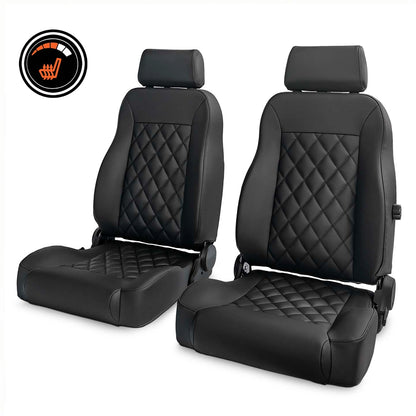 Heated Front Bucket Seats | 65–70 Ford Mustang | Diamond Stitch