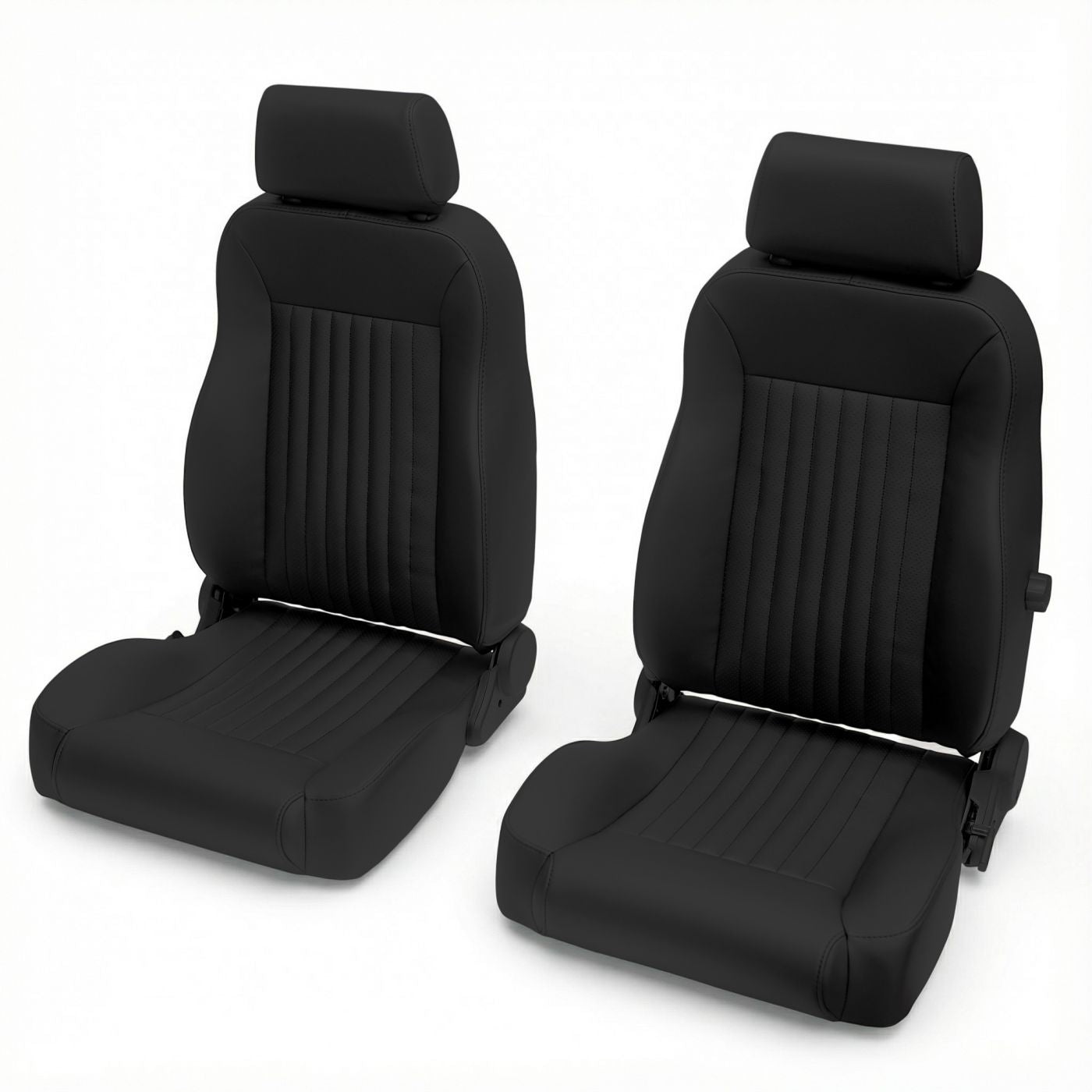 Caballo Classic Seats Kit | Front Buckets & Rear Bench | Rich Black | Vertical Pleats