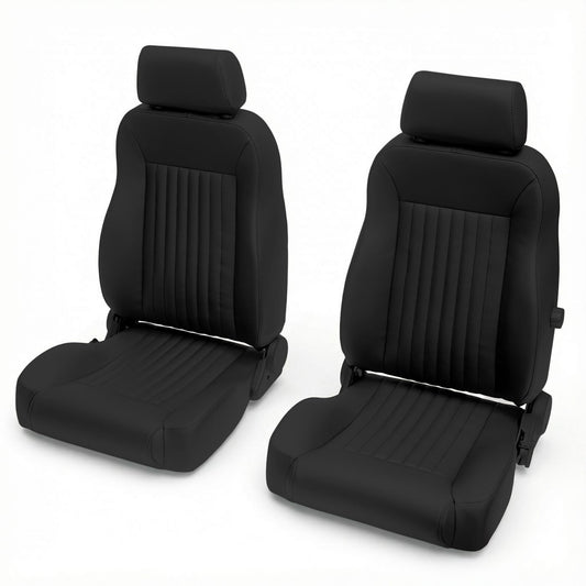 Caballo Classic Bucket Seats | Rich Black | Vertical Pleats