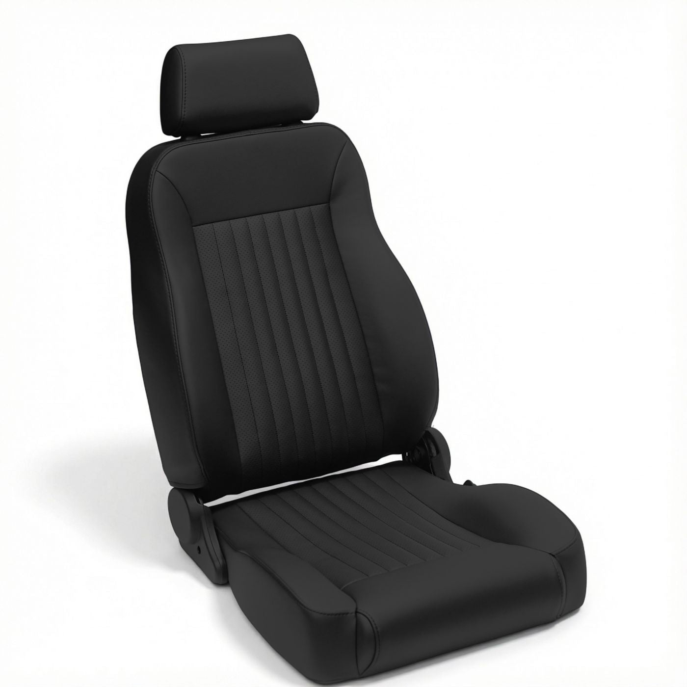 Caballo Classic Seats Kit | Front Buckets & Rear Bench | Rich Black | Vertical Pleats