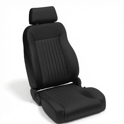 Caballo Classic Seats Kit | Front Buckets & Rear Bench | Rich Black | Vertical Pleats