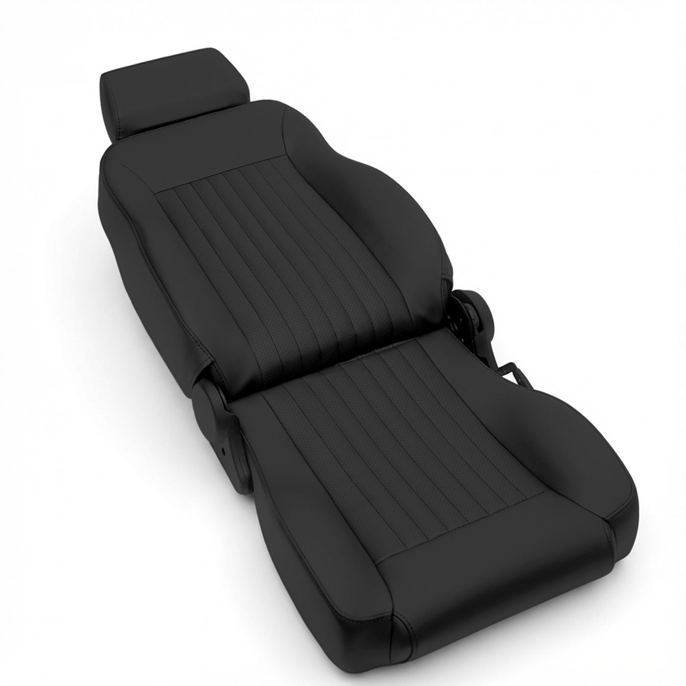 Caballo Classic Seats Kit | Front Buckets & Rear Bench | Rich Black | Vertical Pleats