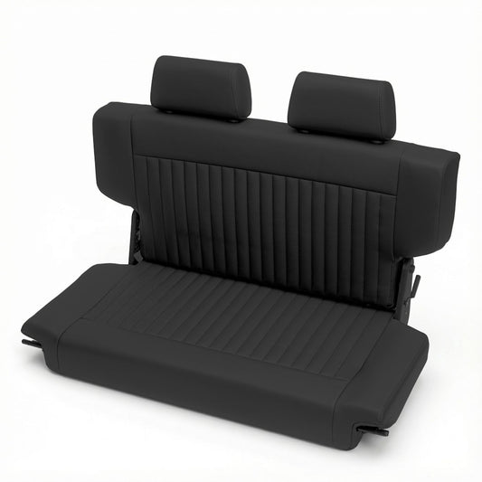 Caballo Fold & Tumble Rear Bench Seat | Rich Black | Vertical Pleats