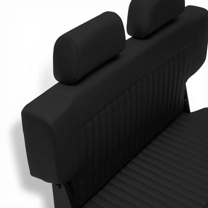 Caballo Classic Seats Kit | Front Buckets & Rear Bench | Rich Black | Vertical Pleats