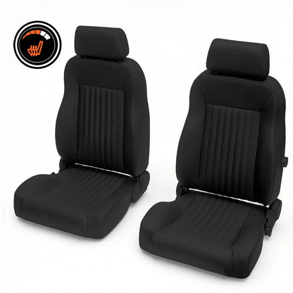 Heated Front Bucket Seats | 65–70 Ford Mustang | Vertical Pleats