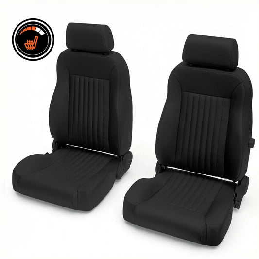 Heated Front Bucket Seats | 65–70 Ford Mustang | Vertical Pleats