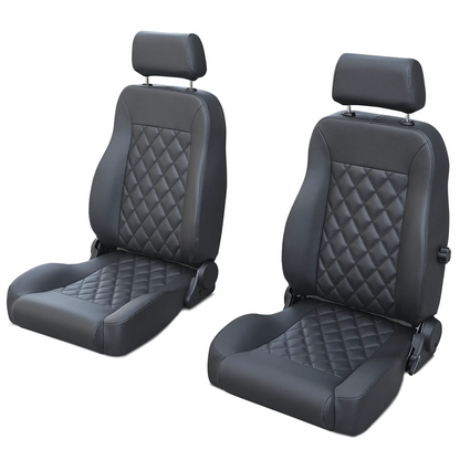 Caballo Classic Black Diamond Stitch Front Bucket Seats