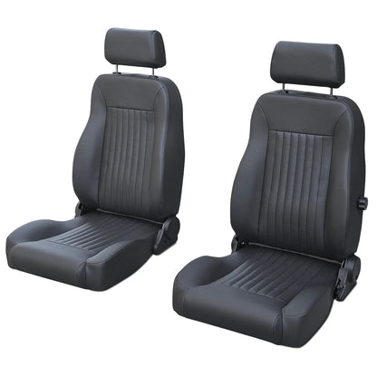 Caballo Classic Black Pleated Front Bucket Seats