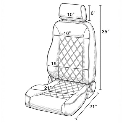 Caballo Classic Seats Kit | Front Buckets & Rear Bench | Whiskey | Diamond Stitch