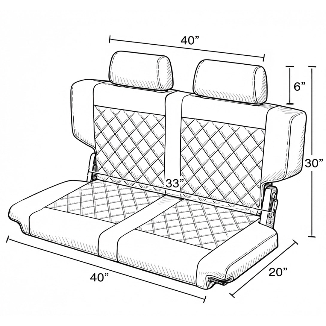 Caballo Classic Seats Kit | Front Buckets & Rear Bench | Whiskey | Diamond Stitch