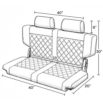 Caballo Classic Seats Kit | Front Buckets & Rear Bench | Whiskey | Diamond Stitch