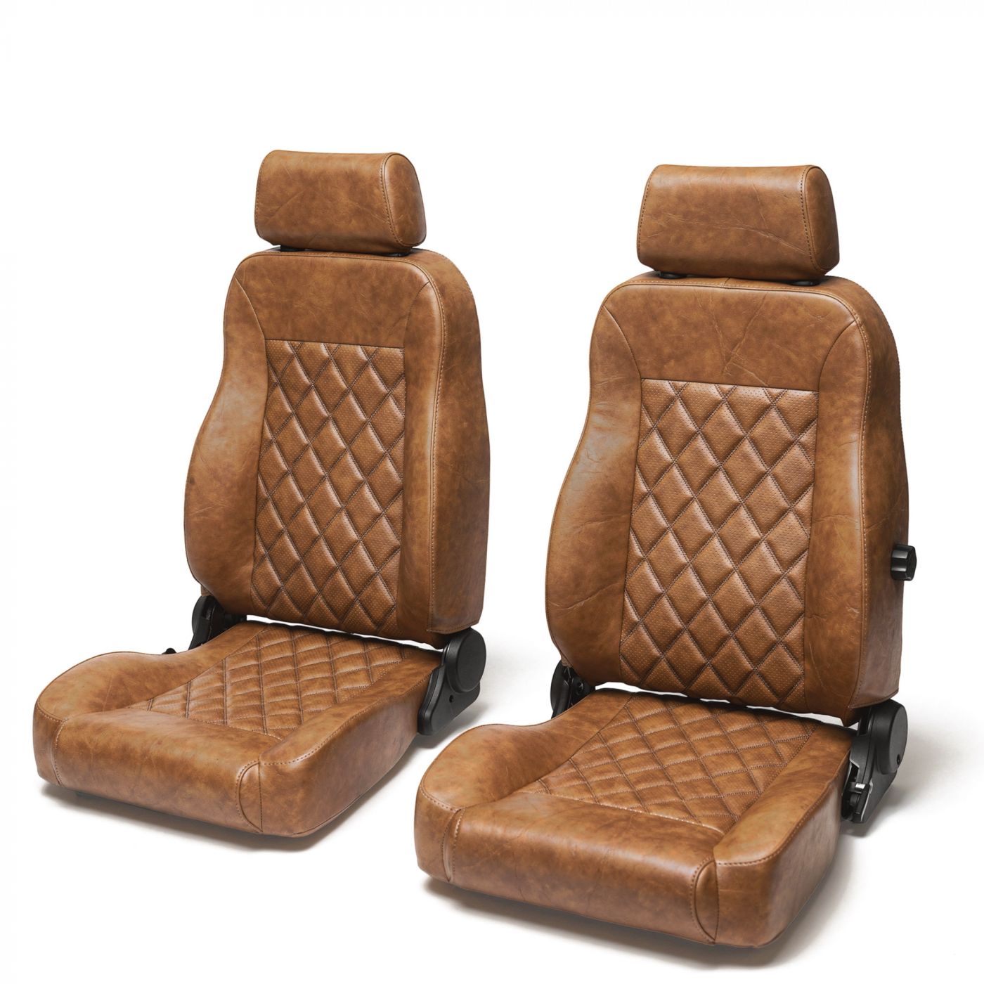 Caballo Classic Seats Kit | Front Buckets & Rear Bench | Whiskey | Diamond Stitch