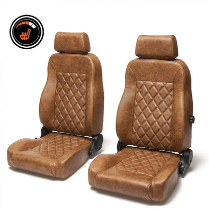 Caballo Classic Heated Front Bucket Seats | Universal | Diamond Stitch