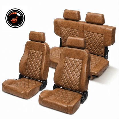 Caballo Classic Heated Seats | Front Buckets & Rear Bench | Diamond Stitch