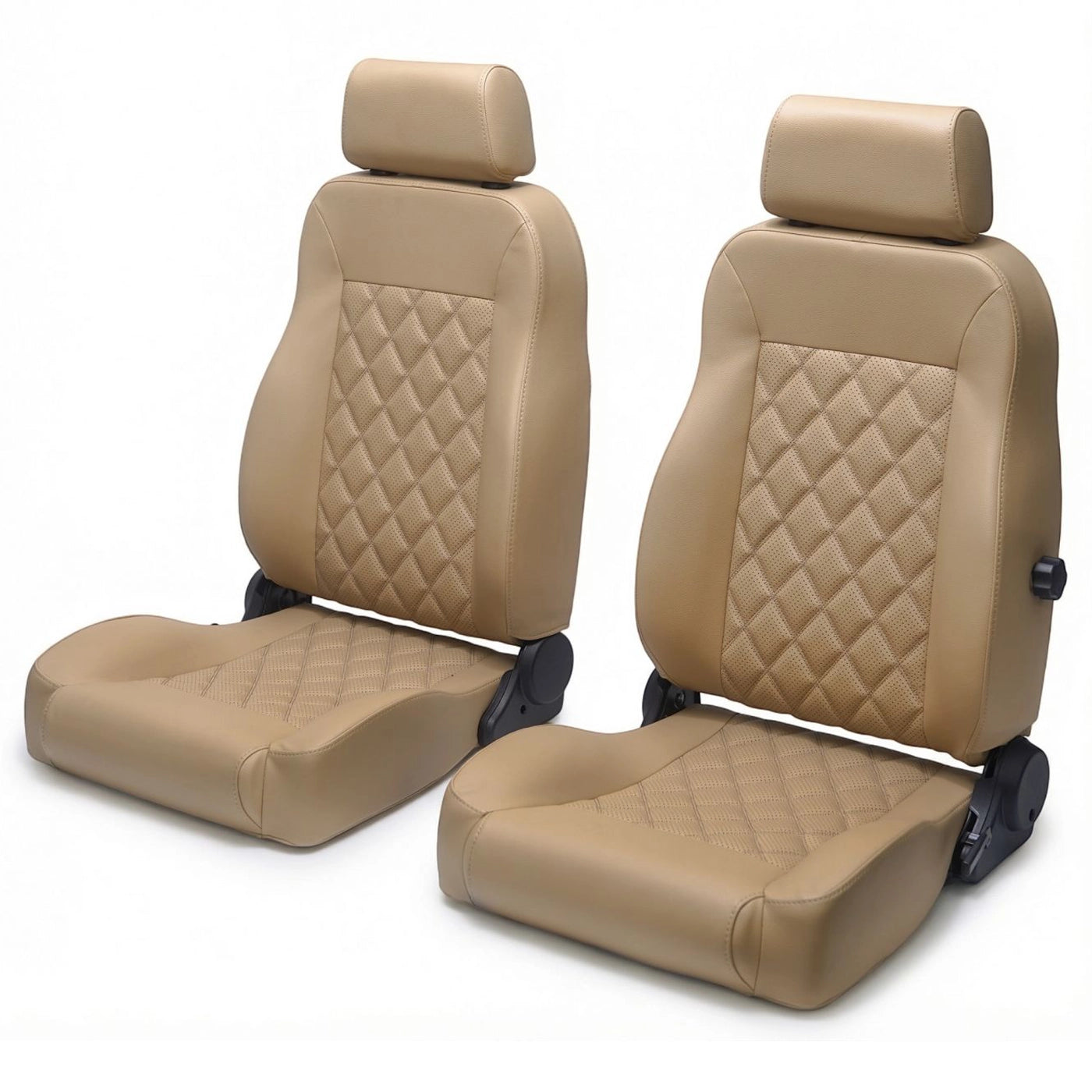 Caballo Classic Seats Kit | Front Buckets & Rear Bench | Cashew | Diamond Stitch