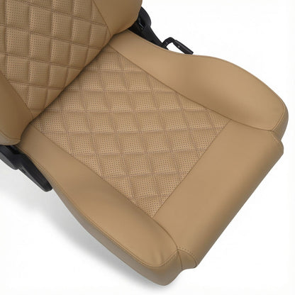 Caballo Classic Seats Kit | Front Buckets & Rear Bench | Cashew | Diamond Stitch