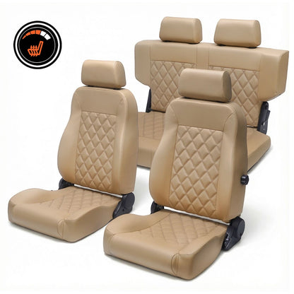 Caballo Classic Heated Seats | Front Buckets & Rear Bench | Diamond Stitch