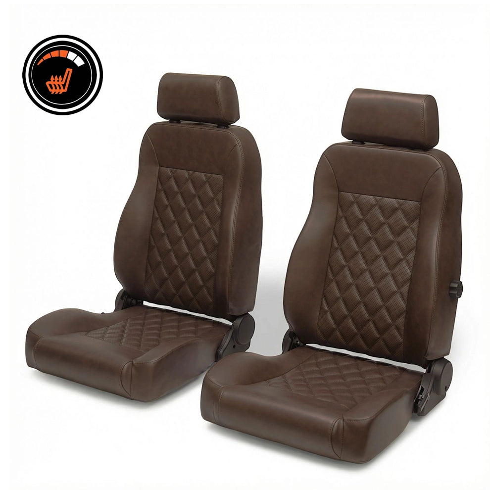 Heated Front Bucket Seats | 65–70 Ford Mustang | Diamond Stitch