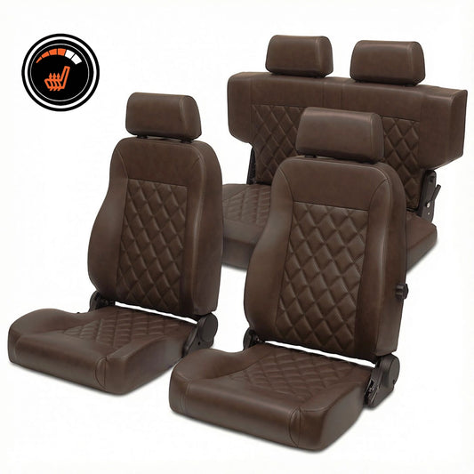 Early Bronco Heated Seats | Front Buckets & Rear Bench | Diamond Stitch