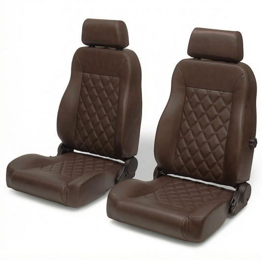 Caballo Classic Bucket Seats | Dark Saddle | Diamond Stitch