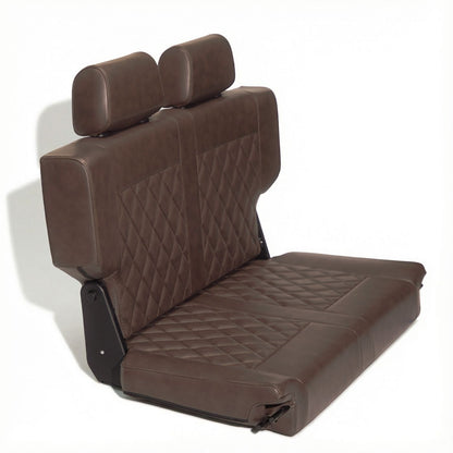 Caballo Fold & Tumble Rear Bench Seat | Dark Saddle | Diamond Stitch