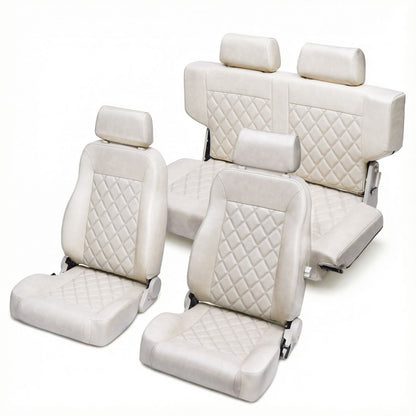 Caballo Classic Seats Kit | Front Buckets & Rear Bench | Sandstone | Diamond Stitch