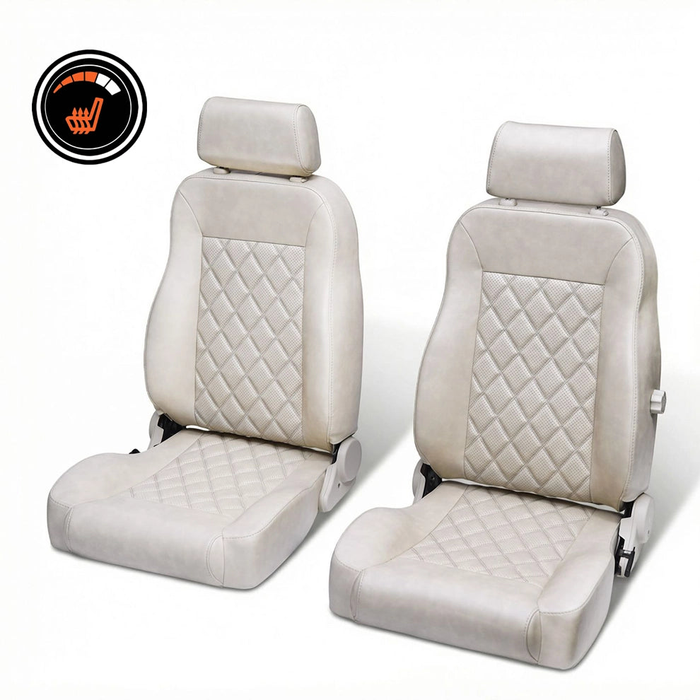 Heated Front Bucket Seats | 65–70 Ford Mustang | Diamond Stitch