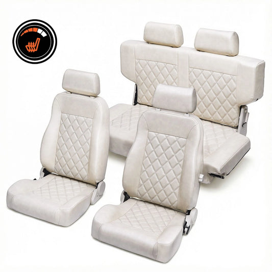 Early Bronco Heated Seats | Front Buckets & Rear Bench | Diamond Stitch