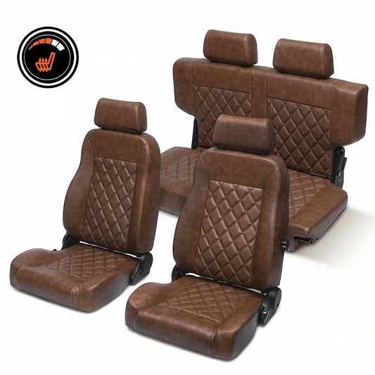 Early Bronco Heated Seats | Front Buckets & Rear Bench | Diamond Stitch